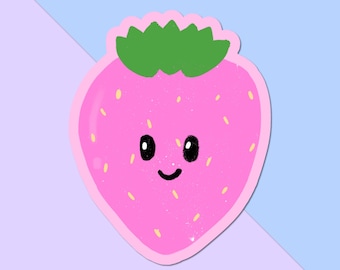 Smiling Strawberry Sticker