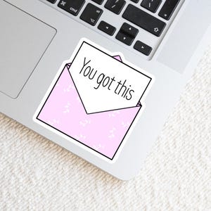 Pastell Pink You Got This Positive Message Aufkleber - Umschlagaufkleber - Positiver Aufkleber