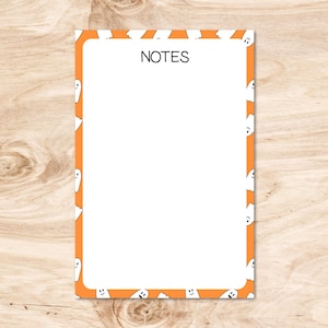 4x6 Gespenst Muster Notizblock | Süßer Notizblock | Niedliches Briefpapier | Süßer Notizblock | Halloween Notizblock | 30 Seiten