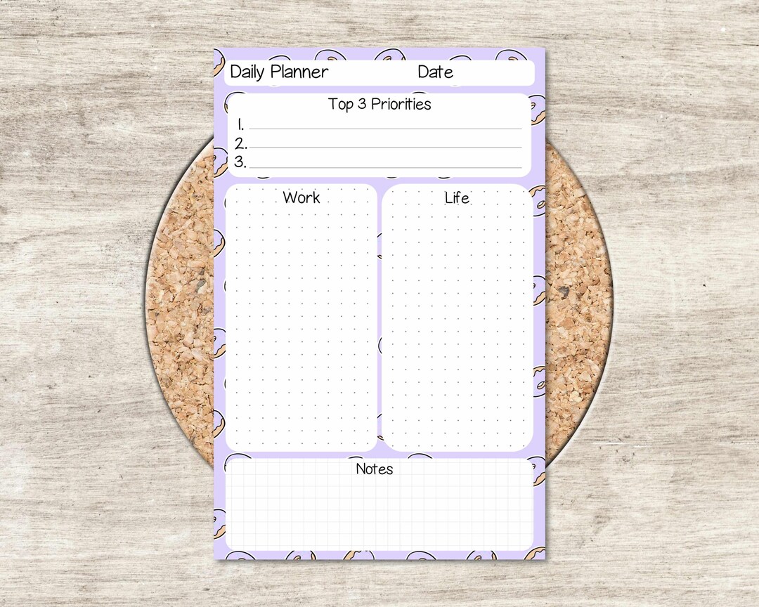 Daily Planner Notepad: Half Letter Size - Pastel Purple - Work, Life ...