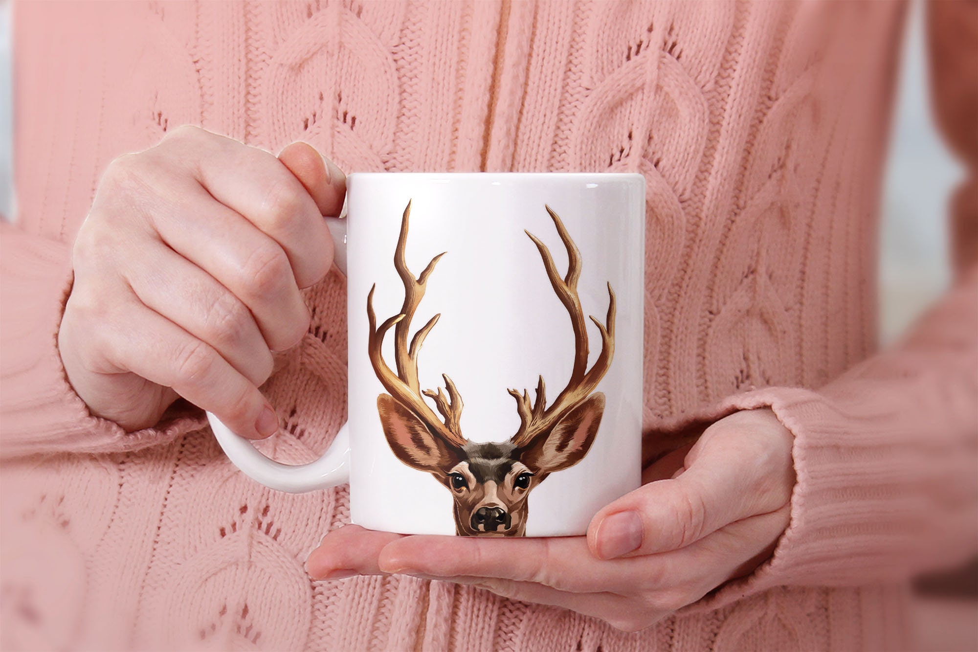Buck Deer Coffee Drink Mug Stag Portrait Ideal Gift for Pet Etsy