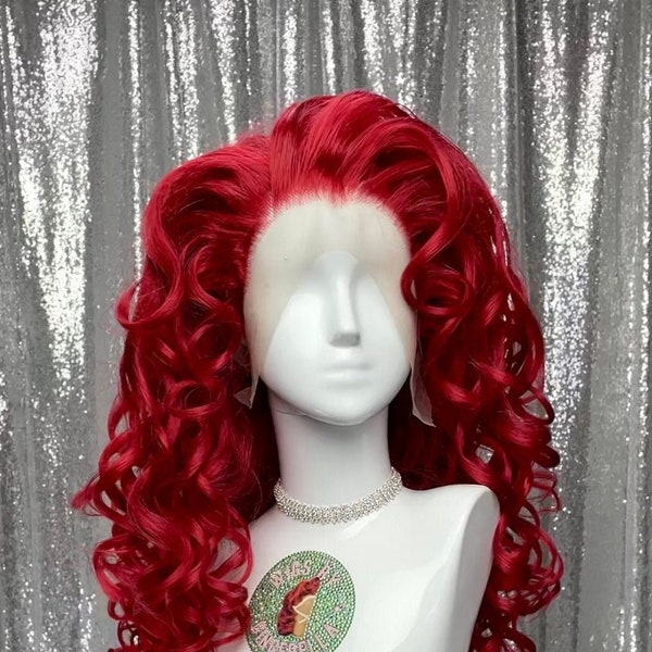 80’s Inspired Lace Front Wig in Style "Dancing Queen" - Made to Order - 1980s Style Big Curly Dance Hair Long Wavy Voluminous