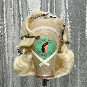 1950's Inspired Lace Front Wig in Style “Peony” - Made to Order - 50's Hollywood Marilyn Monroe Diana Dors Burlesque Pin up Vintage Hair