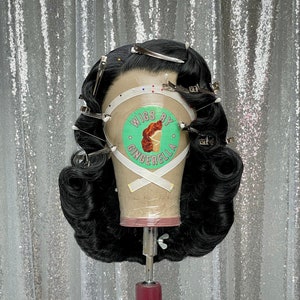 1950’s Inspired Lace Front Wig in Style “Glam” - Made to Order -  Old Hollywood Glamour 1950s House Wife Style Pin Up Hair Wavy
