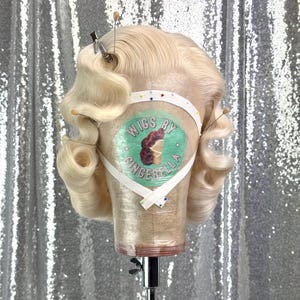 Custom Lace Front Wig in Style “Glam” - Made to Order -  1950's Inspired Old Hollywood Glamour Fingerwave Hair (Pearl)