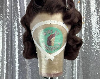 Custom Lace Front Wig in Style “Victory Glam" - 1940's Inspired Old Hollywood Glamour Fingerwave Hair (Smoky Quartz)