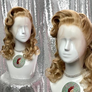 1940’s Inspired Lace Front Wig in Style “Streusel” - Made to Order - 1940s Style Burlesque Pin Up Old Hollywood Glamour Hair