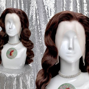 Custom Roller Set Lace Front Wig - Platinum Blonde Old Hollywood Vintage Waves Voluminous Curls
