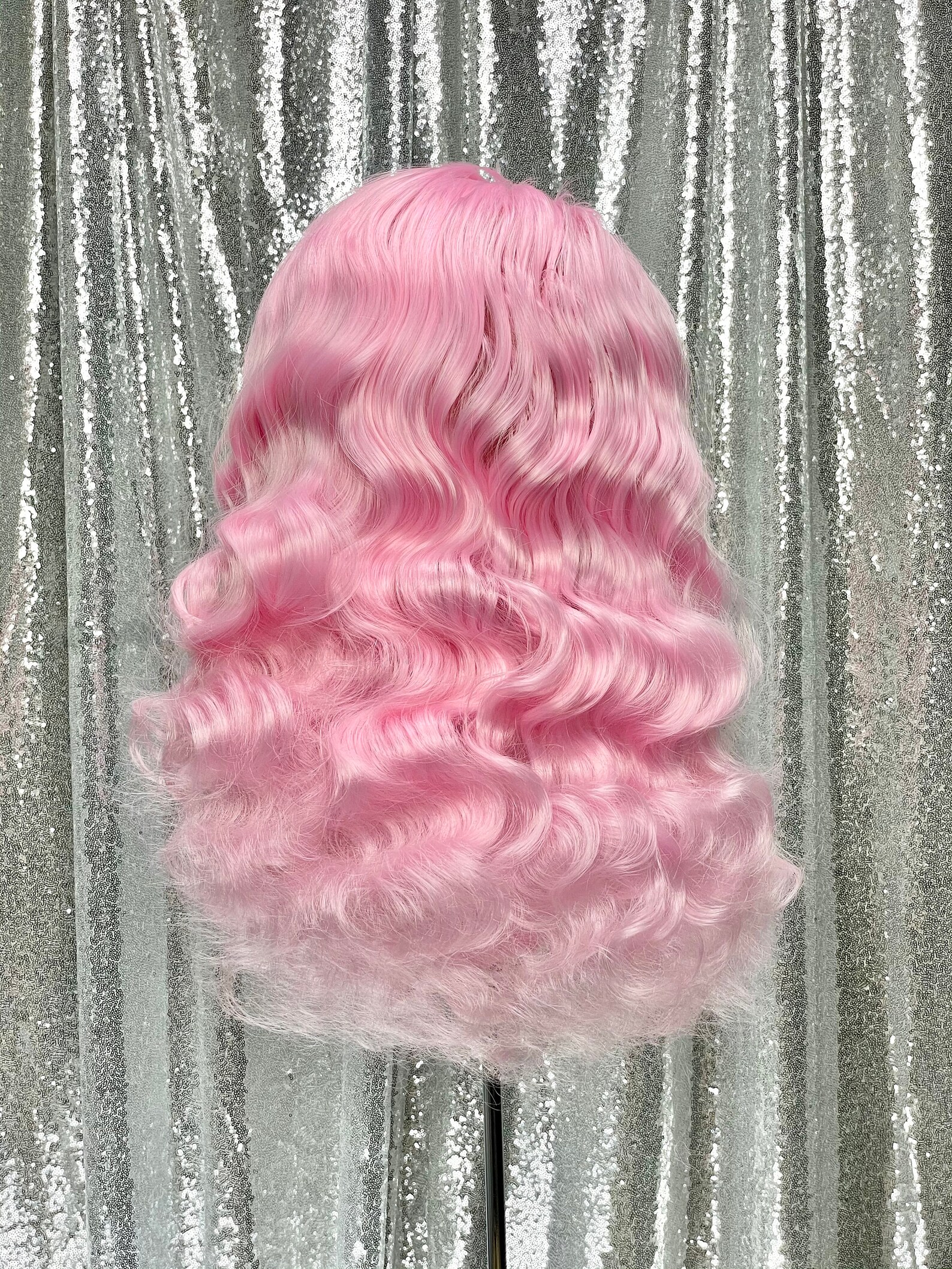 Custom Roller Set Lace Front Wig Voluminous Curly Wavy Hair Etsy