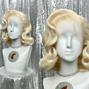 1950&#39;s Inspired Lace Front Wig in Style “Peony” - Made to Order - 50&#39;s Hollywood Marilyn Monroe Diana Dors Burlesque Pin up Vintage Hair
