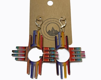 Serape Zia cutout earrings