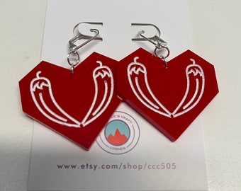 Chile hearts | acrylic earrings