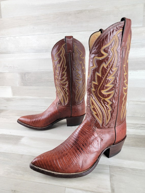 Vintage Justin Western Reptile Leather Pull-on Co… - image 2