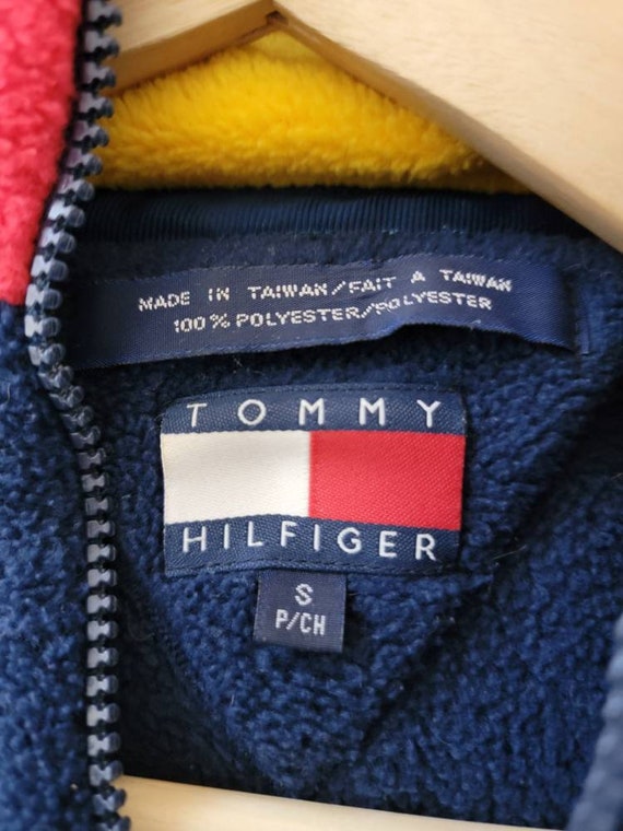 Vintage 90s Tommy Hilfiger Quarter Zip Fleece Pullover Size Small