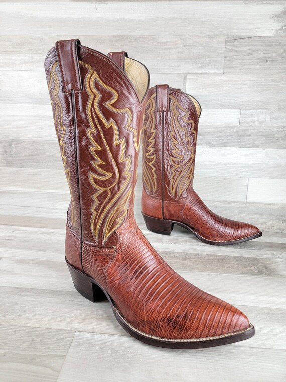 Vintage Justin Western Reptile Leather Pull-on Co… - image 5