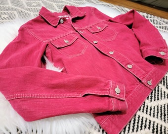 Vintage Tommy Hilfiger Red Denim Jacket Women’s Size Medium