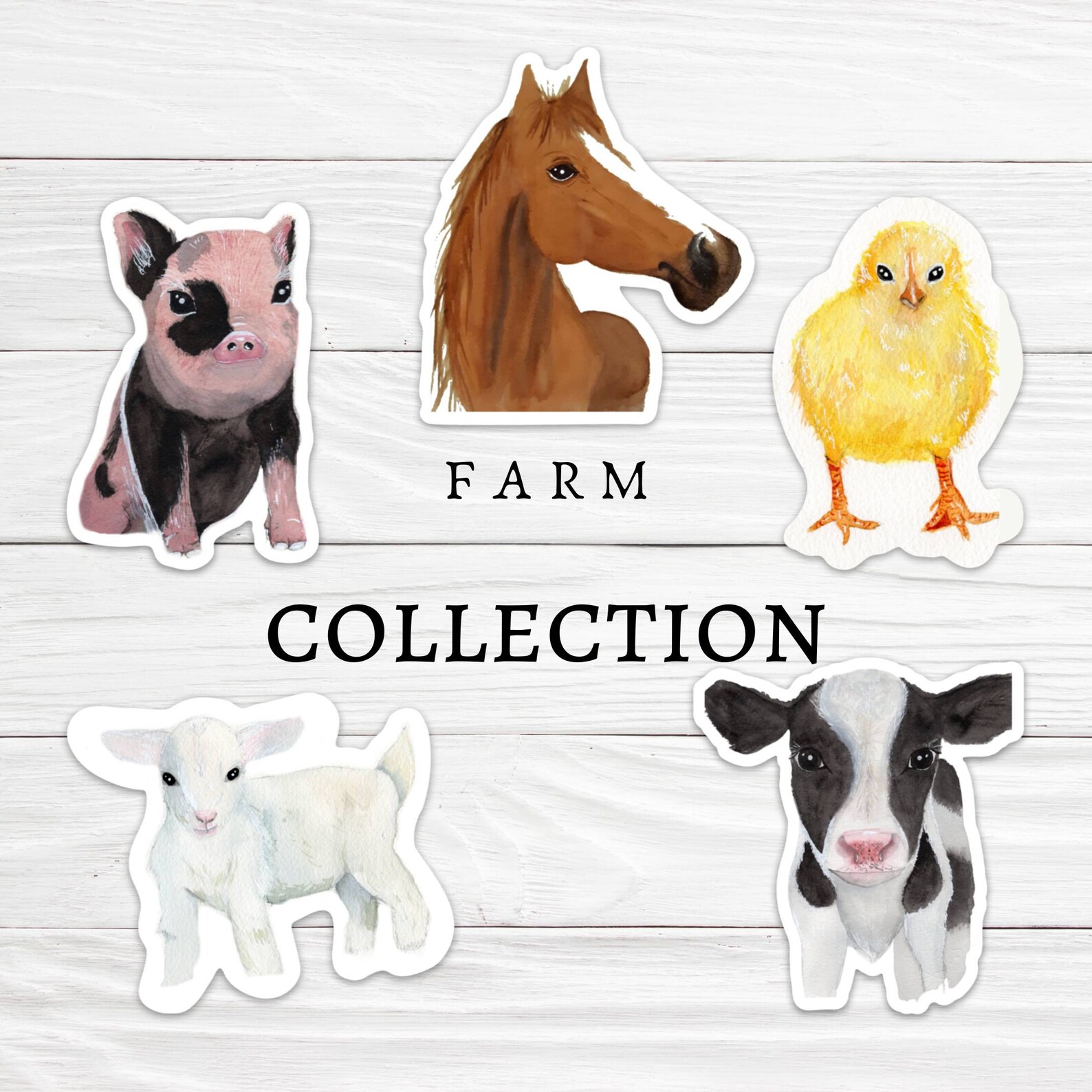 Farm Animal Stickers Cute Sticker Pack Laptop Sticker Pack Etsy