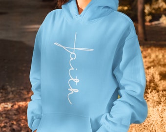 Faith Cross Hoodie: Kristen tröja