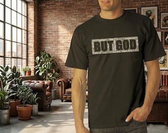 Camiseta con nube de palabras "Pero Dios" / Más de 50 versículos bíblicos cuidadosamente seleccionados / Ropa urbana cristiana de primera calidad