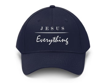 Jesus Over Everything Hat: Embroidered Christian Twill Cap