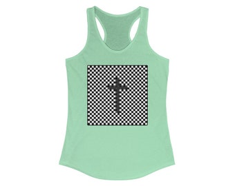 Checkerboard Cross Christian Racerback Tank top | Inspired by Vans- Christian Gifts