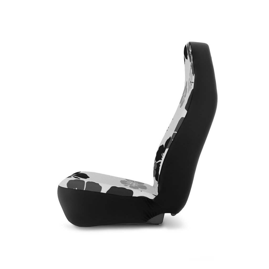 Faith Floral Car Seat Covers Black and White Hibiscus Flower Etsy