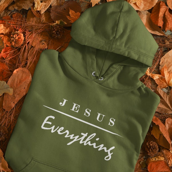 Jesus Over Everything Christian Hoodie, Hooded Sweatshirt - christian gifts, Christian gifts, for men