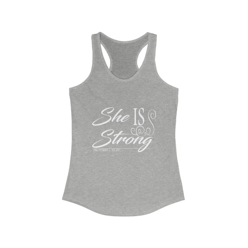 She is Strong Christian Racerback Tank Top With Saying in - Etsy