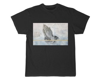 Prayer Hands Christian T-Shirt: Moon Landing Scripture Art