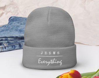 Jesus over Everything Chrsitian hats Embroidered Beanie