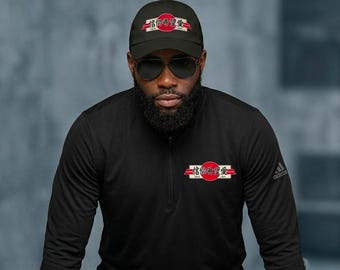 Faith Hope Love Embroidered Patch ADIDAS Quarter Zip, UPF 50+ Sun Protection Christian Golf Shirt, Outdoor Athleisure, Matching Hat Set