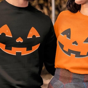Jack-o&#39;-lantern Halloween Crewneck Sweatshirt: Unisex Spooky Season