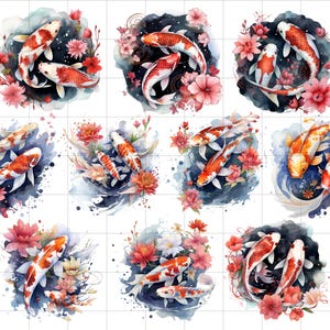 Koi Fish Resin Insert Sheet – Full Color Transparency for UV or Epoxy Resin Art