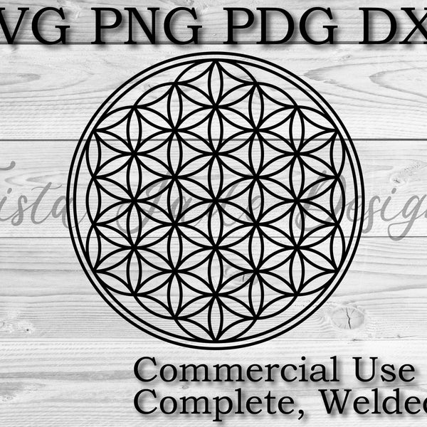 Flower of Life Sacred Geometry | dxf, png, pdf | Complete File for Personal and Commercial Use, cut file for paper, vinyl, wood print