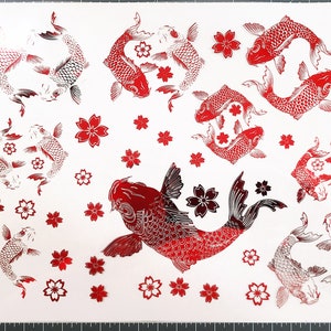 Koi 1 | Foil Transparency Full Sheet | Resin Insert | Inclusion for Resin and Crafting