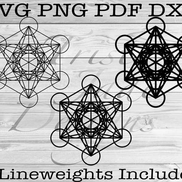 Metatron's Cube, Sacred Geometry Digital File for Personal and Commercial Use, dxf, png, pdf, simple cut file for paper, vinyl, wood, print