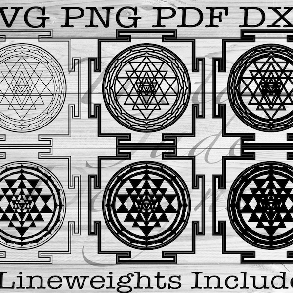 Shri Yantra SVG | Sacred Geometry Digital File for Personal and Commercial Use