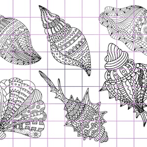 Zentangle Seashell Foil Transparency Full Sheet Resin Inclusions