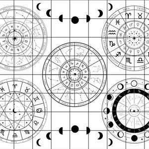 Astrology Wheels 1 Resin Insert | Foil Transparency Full Sheet Resin Inclusions