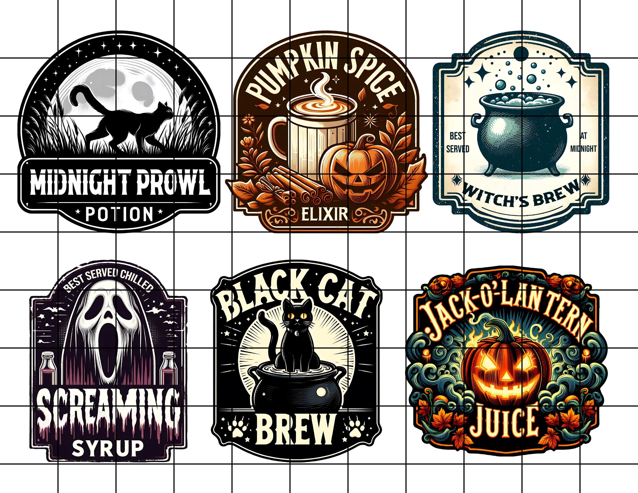 Creepy Halloween Labels 1 Full Color Transparency Resin Inclusion, No ...