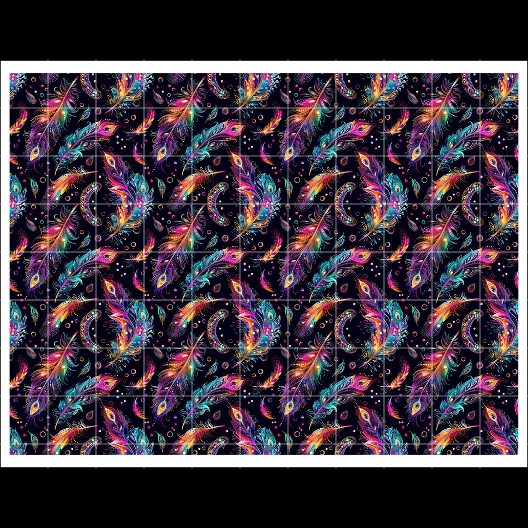 Full Color Feather Pattern Transparency Resin Inclusion, No Adhesive - Etsy