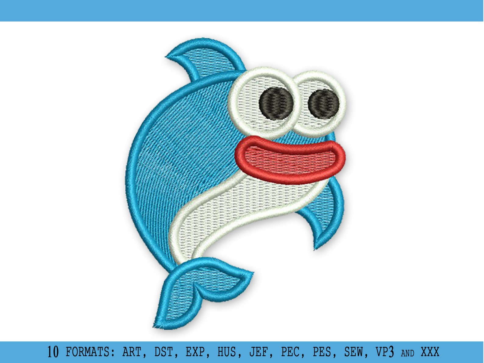 Baby Shark Embroidery Design Fish Machine Embroidery Designs Etsy