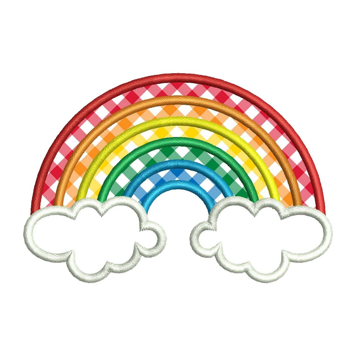 Rainbow Clouds Applique Embroidery Design Rainbow Applique Etsy
