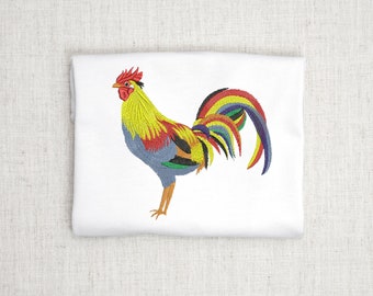 Rooster Embroidery Design - Colorful rooster machine embroidery designs file - INSTANT DOWNLOAD