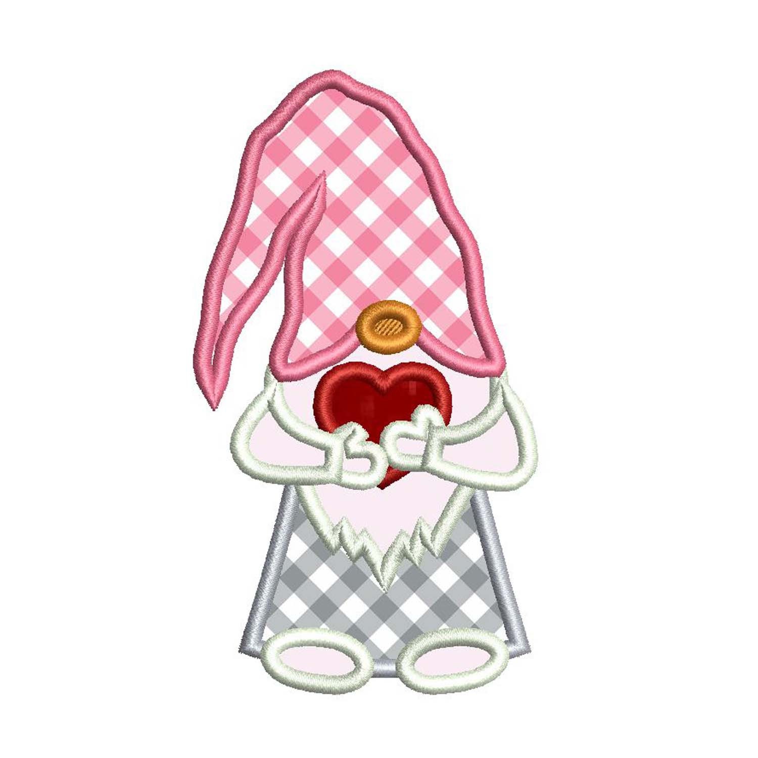 Valentine Gnome Applique Embroidery Designs Valentine's Etsy