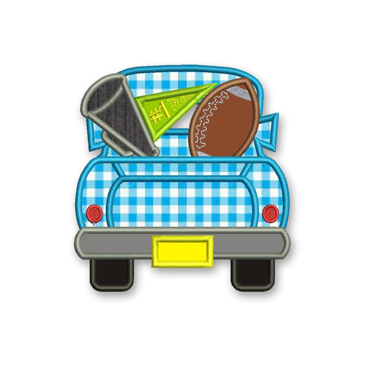 Football Truck Applique Embroidery Design Retro Truck Machine Etsy