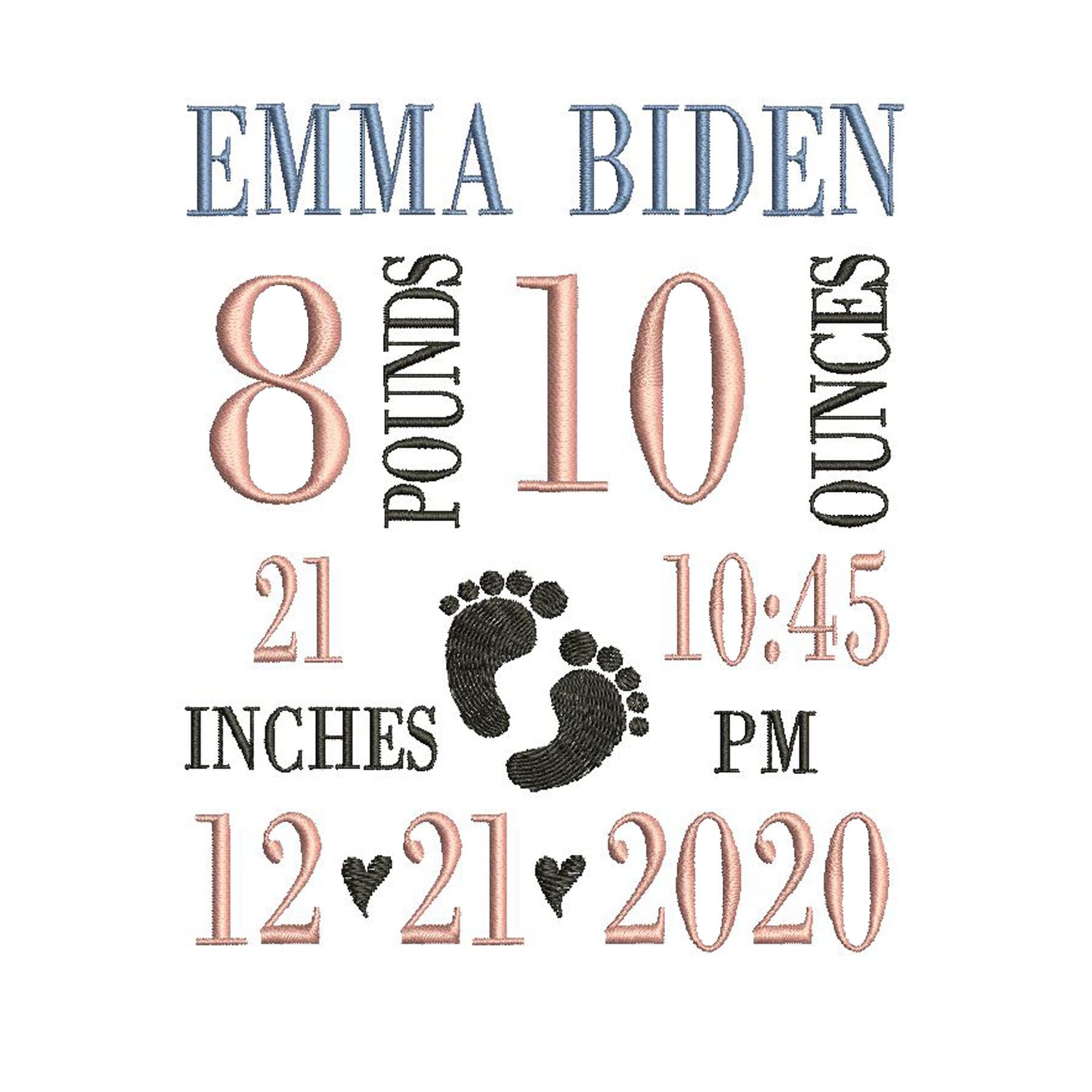 Birth Announcement Embroidery Design Baby Machine Embroidery Etsy Norway