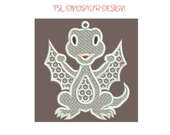 FSL Dinosaurs Embroidery Design - Freestanding Lace Dinosaur Machine Embroidery Design File - Theuniqueapplique