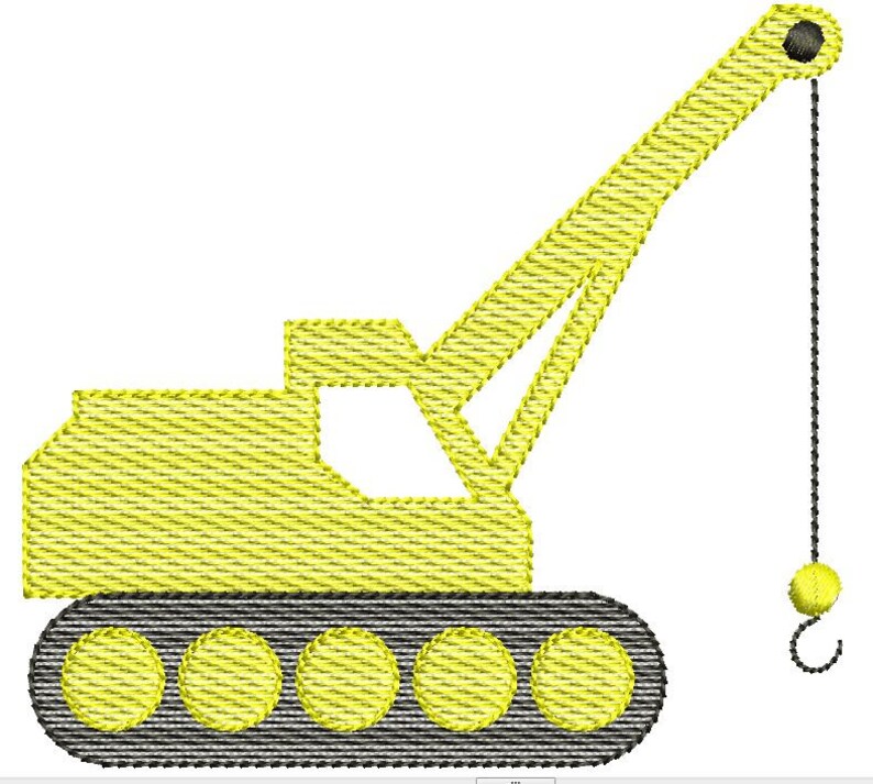 Mini Construction Crane Embroidery Design Crane Embroidery Etsy