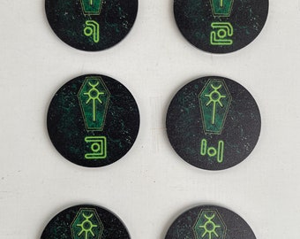 Necrons objective markers. 40 mm. Top quality plexiglass. 6 pcs.